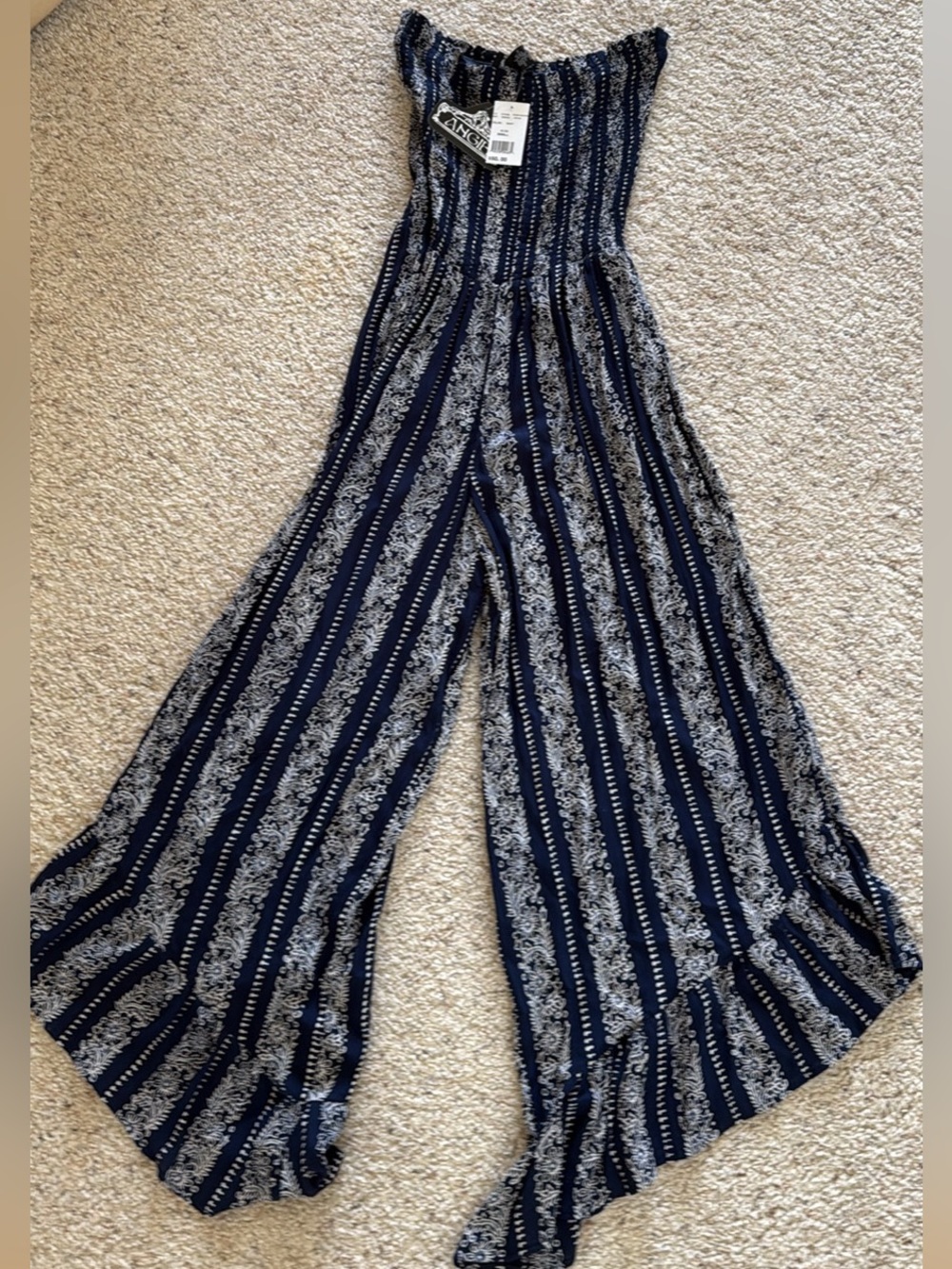 Dry Goods Navy Striped romper - Women's Wide Leg